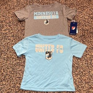 🆕 Boys Dri Fit Tee Bundle Blue and Gray Minnesota United FC MLS Sz 2T | NWT